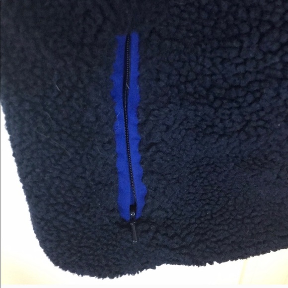 J.Crew Factory Sherpa shearling style navy vest M - Picture 5 of 7
